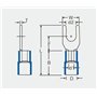 Heschen Fourche isolée connecteur de fils électriques à sertir terminal Sv1.25–4S à tige Taille # 8 pour 0,5–1,5 mm² (22–16 AWG)