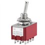 Heschen Lot de 2 interrupteurs miniatures à bascule MTS-402 ON-ON 4PDT 12 broches 2A 250V 5A 120V