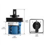 Heschen SZW26-20/D202.2 Interrupteur universel rotatif à came 660V 20A ON-OFF-ON 3 positions 2 phases 8 bornes CE