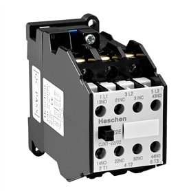Heschen Contacteur AC CJX1-22/22 Bobine 24V 50/60Hz 9.5KW 3 pôles 2NO+2NC 380V 22A