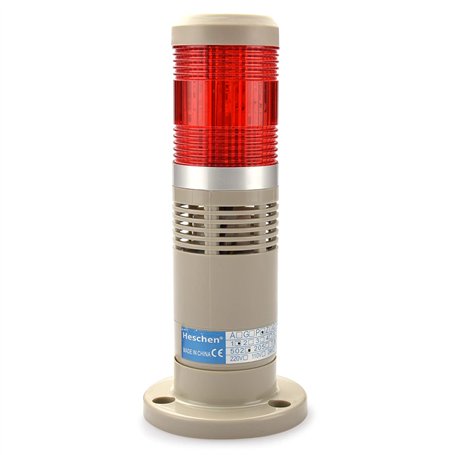 Heschen Signal lumineux de tour 12 V DC industriel Buzzer LED rouge alarme d'avertissement lumière continue