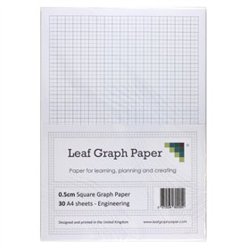 A4 papier millimétré Lot – 0.5 cm 5 mm Carré ingénierie – 30 feuilles mobiles Feuilles