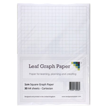 A4 papier millimétré 10 mm 1 cm – 30 feuilles mobiles Feuilles quadrillées – Gris quadrillage