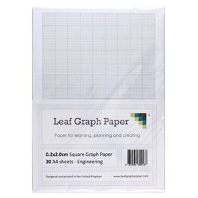 A4 papier millimétré Lot – 0.2 cm 2 mm Carré ingénierie – 30 feuilles mobiles Feuilles