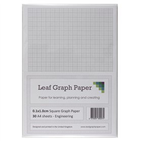 A4 papier millimétré 1 mm 0.1 cm à carreaux ingénierie – 30 feuilles mobiles Feuilles – Gris Grille