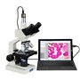 Omax - Microscope trinoculaire numérique - LED - 40X-2500X - Avec appareil photo 5 MP et platine mécanique