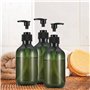 4 Pièces Bouteilles de Shampoing Vides de 300 ML, Flacons de Distributeur de Savon, Bouteilles de Pompe Plastique pour Lotion Ge