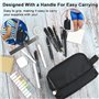 SLTAXAR Trousse Scolaire avec Compartiments en Toile Trousse Scolaire Noire 22 * 10cm Trousse à Crayon avec Compartiments Trouss