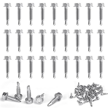 SLTAXAR 100 PCS Vis à Métaux Tête Hexagonale