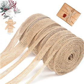 SLTAXAR 50 m x 5 Rouleaux de Ruban en Toile de Jute Naturelle 0