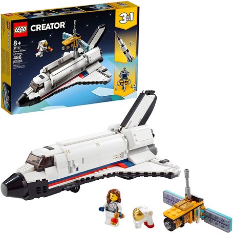 LEGO Creator 3in1 Space Shuttle Adventure 31117 Building Kit; Cool Toys for Kids Who Love Rockets and Creative Fun; New 2021 (48