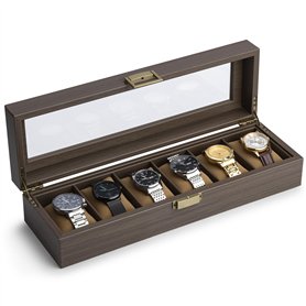 Lonian Bois massif montre Box