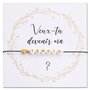 BOOMTOP Kit de Cadeau Témoin de Mariage Bracelet Annonce Témoin Réglable Cœur Or Perle et Carte de Vœux Double Face Veux-tu Deve