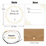 BOOMTOP Kit de Cadeau Témoin de Mariage Bracelet Annonce Témoin Réglable Cœur Or Perle et Carte de Vœux Double Face Veux-tu Deve