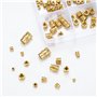 220 Pièces Écrous Moletés à Filetage, Écrous Filetés, M2/M2.5/M3/M4/M5/M6 Insert Fileté Laiton Femelle avec Filetage Interne pou