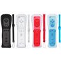 PGYFDAL Lot de 4 télécommandes classiques compatibles avec console Wii U avec manchon en silicone souple et dragonne (noir + bla