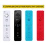 PGYFDAL Lot de 4 télécommandes classiques compatibles avec console Wii U avec manchon en silicone souple et dragonne (noir + bla