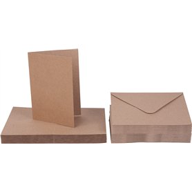 Cartes doubles « Papier Kraft » avec enveloppes