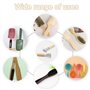 Nettoyant Poignée en Bois pour Peigne, 5 Pièces Outil Nettoyage Peigne à Cheveux, Portable Brosse Nettoyage Peigne, pour Enlever