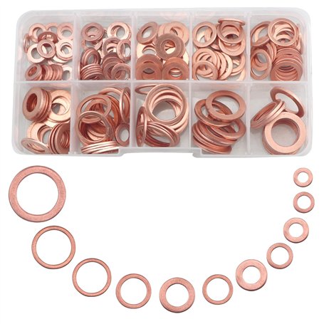 Lot de 255 rondelles en cuivre assorties