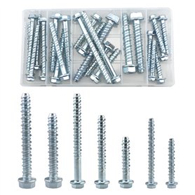 Kit de 25 boulons d'ancrage autotaraudeuses pour béton (M6/M8/M10)