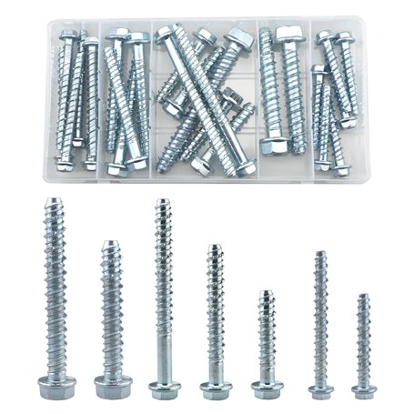 Kit de 25 boulons d'ancrage autotaraudeuses pour béton (M6/M8/M10)