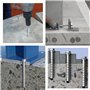 Kit de 25 boulons d'ancrage autotaraudeuses pour béton (M6/M8/M10), vis d'ancrage à tête hexagonale à bride, utilisés pour la fi