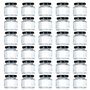 Tebery - Lot de 30 mini bocaux hexagonaux en verre avec couvercles et étiquettes revêtus de plastisol noir (44