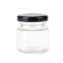 Tebery - Lot de 30 mini bocaux hexagonaux en verre avec couvercles et étiquettes revêtus de plastisol noir (44,3 ml)