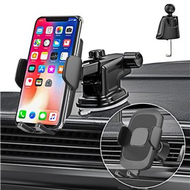 3 en 1 Support Telephone Voiture pour iPhone 11 16 12 15 14/13 Pro Max/12 Mini/SE 2022 2020 XR X XS 8 Plus