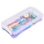 Sumnacon 6pcs superposable boîte à crayons boîte de rangement en plastique avec blanc bouton pour crayon de couleur （violet tran