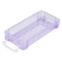 Sumnacon 6pcs superposable boîte à crayons boîte de rangement en plastique avec blanc bouton pour crayon de couleur （violet tran