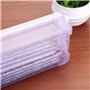 Sumnacon 6pcs superposable boîte à crayons boîte de rangement en plastique avec blanc bouton pour crayon de couleur （violet tran