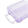 Sumnacon 6pcs superposable boîte à crayons boîte de rangement en plastique avec blanc bouton pour crayon de couleur （violet tran