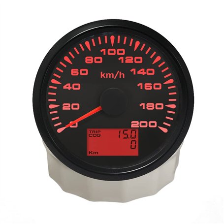 ELING Universel Compteur De Vitesse GPS Velometer 0-200KM/H Odometer Pour Voiture De Course Moto 3-3/8 pouces (85mm)
