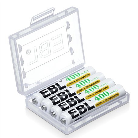 EBL 4PCS Piles Rechargeables AAAA/HR61/ E96 400mAh 1