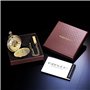 TREEWETO Montre de Poche pour Hommes Or Mécanique Squelette Cadran avec Chaîne Boîte Cadeau