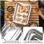Plaque Four Plat Inox Plaques et Grilles pour Cuisson au Four Plaque Cuisson avec Pince De Cuisine Plat Barbecue Cuisson pour Cu