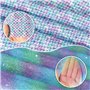 Tissus Couture Motif d’Écaille de Poisson 100x145cm + Tulle Tissu 100x150cm Pour Bricolage Tutu Jupe Sacs Noeud Cadeau