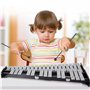 LOMUTY Xylophone Glockenspiel pliable à 32 notes pour adultes et enfants, kit d'instruments à percussion avec support à hauteur 