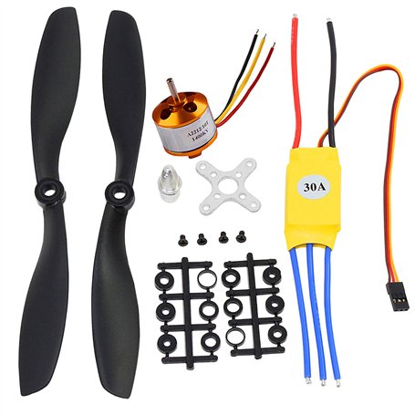 Kyrio 1400KV RC moteur sans balais A2212 10T avec 30A Brushless ESC ensemble 8045 Kit d'accessoires d'hélice montage pour avion