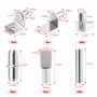 Lot de 153 broches pour étagère - 6 styles - Plaquées nickel - Supports d'étagère pour meubles - Supports pour trous d'étagère s