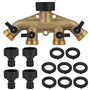 Séparateur de tuyau extérieur robuste Adaptateur de robinet de jardin Collecteur de tuyau d'eau Vanne d'arrêt / marche individue