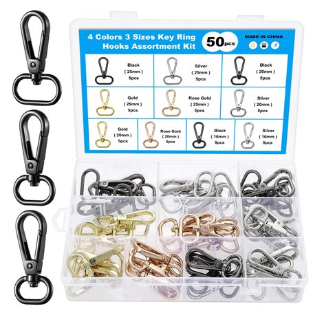 Knpwer 50 Pcs Clé de Crochets Anneaux