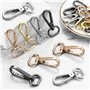 Knpwer 50 Pcs Clé de Crochets Anneaux,Porte Clés Pivotant,Crochets Mousquetons Pivotants,Crochets Pivotants en Métal 3 Tailles 1