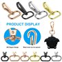 Knpwer 50 Pcs Clé de Crochets Anneaux,Porte Clés Pivotant,Crochets Mousquetons Pivotants,Crochets Pivotants en Métal 3 Tailles 1