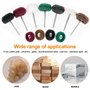 Knpwer 140 Pcs Roues de Polissage Abrasif,25 mm Brosses a Tampons de Roue Abrasifs Mini pour Dremel Outils Rotatifs