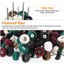 Knpwer 140 Pcs Roues de Polissage Abrasif,25 mm Brosses a Tampons de Roue Abrasifs Mini pour Dremel Outils Rotatifs
