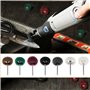 Knpwer 140 Pcs Roues de Polissage Abrasif,25 mm Brosses a Tampons de Roue Abrasifs Mini pour Dremel Outils Rotatifs