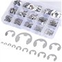 400PCS 13Size En Acier Inoxydable E-Clip Anneau De Retenue Externe Snap Kit De Assortiment Anneau Anneau De Circlips Interne, Av